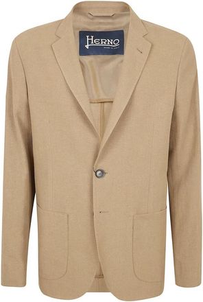 Herno Herenjassen Kleding Beige Ss 26 - Heren - Business blazers - Beige - M - Katoen - Kostuums