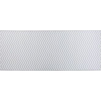 Beliani Beliani - Alfombra De Poli&eacute;ster Blanco Gris 80 X 200 Cm Patr&oacute;n Chevron Recibidor Saikheda