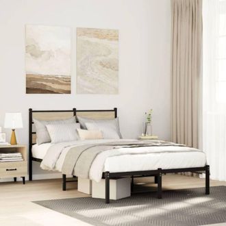 vidaXL Giroletto senza Materaso in Metallo Rovere Sonoma 120x200 cm - Vidaxl