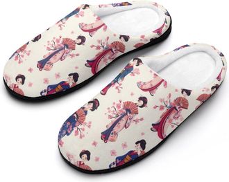 Generic Japanese Geisha Mens Slippers Comfortable And Non-slip Cotton Slipper Shoe for House