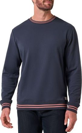 Travis Mathew Social Club Contrast Stripe Sweatshirt in Total Eclipse at Nordstrom, Size Xx-Large