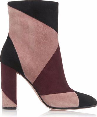 Generic Womens Suede Chunky Heel Ankle Boots, Fashion Patchwork Round Toe Short Boots, Comfort Side Zippers High Heel Dress Boot for Daily Casual Party,2.5 UK