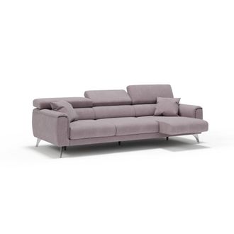 Divani.Store Sof&aacute; 3 plazas extensibles en tejido impermeable 244 cm rosa