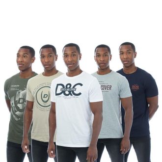 Duck and Cover Heren Cheymore T-Shirt (5-pack) (Veelkleurig)