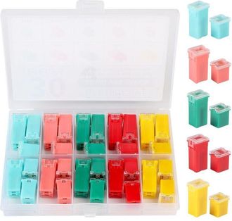 OEM Surtido De 30 Fusibles Jcase De 20a, 30a, 40a, 50a Y 60a, Fusibles De Caja De Perfil Alto/bajo De 32vdc/58vdc Para Autom&oacute;viles, Camiones, Suv, Autocar