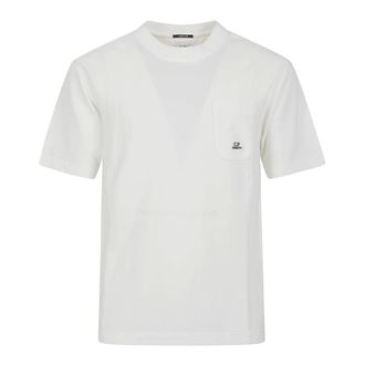 C.P. Company T-Shirts, male, White, Size: XL 24/1 Piquet Pigment Dyed Short Sleeve T-Shirt
