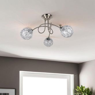 Pagazzi Orinoco 3 Light Chrome Semi Flush Ceiling Light in Silver