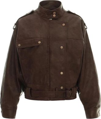 Urban Code Biker Jacket - Dames - Bomber jackets - Bruin - XS - Katoen - Jassen