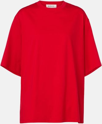 R&oacute;he Oversized cotton and silk-blend T-shirt