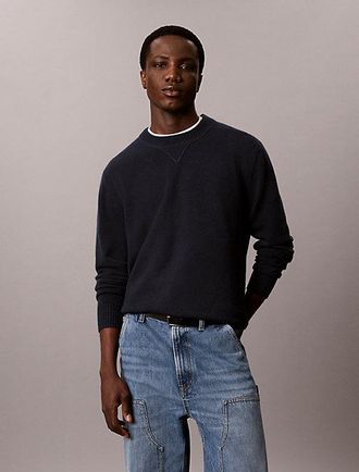 Calvin Klein Jersey De Cuello Redondo En Lana Merino