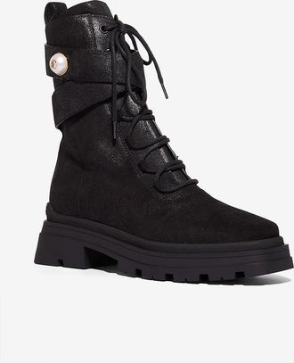 Jimmy Choo London Glitzernde Wildleder-Schnürstiefeletten Noemi 45