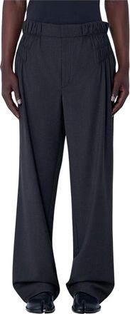 Kiko Kostadinov Elastische Taille Tailored Broek - Heren - Wijde Broeken - Grijs - S - Wol - Broeken
