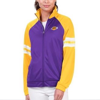 G-III 4Her by Carl Banks Womens G-III 4Her by Carl Banks Purple Los Angeles Lakers Main Player Raglan Rhinestone Full-Zip Track Jacket at Nordstrom, Size X-Large