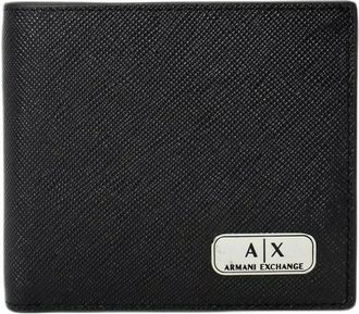 A|X Armani Exchange Accessoires, Dames, Zwart, ONE Size, Leer, Leren Portemonnee