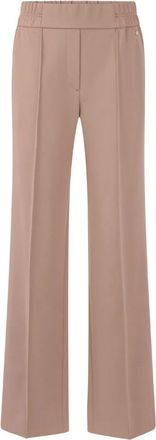 Marc Cain Washington Wide Broeken - Dames - Wijde Broeken - Bruin - L - Polyester - Broeken