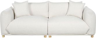 Beliani Sofa 3 Seater LUVOS Fabric Off-White