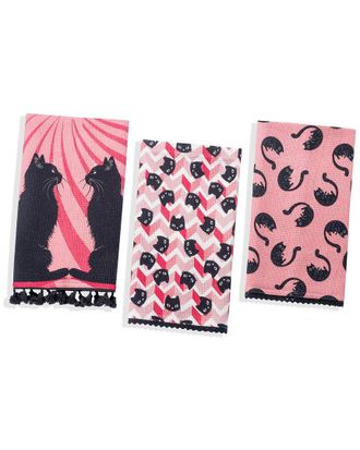 Tiramisu Midnight Feline Cotton Kitchen Towel Set