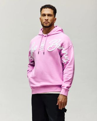 Psycho Bunny Mens Tate Chenille Hoodie 508 ORCHID / XL