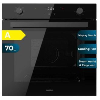 Cecotec Forno a incasso multifunzione Glass Black con capacit&agrave; di 53 l, 7 funzioni, Grill, Defrost, Steam Assist, 2600 W