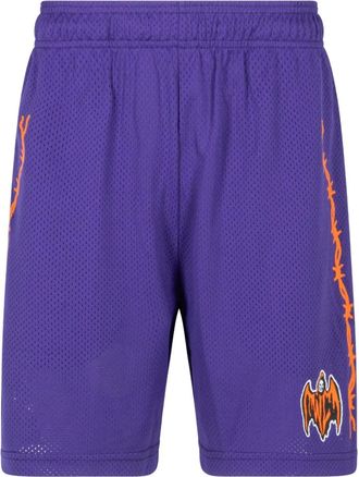 Warren Lotas Shorts Bat Reaper in rete Purple - Viola