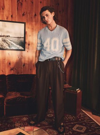 Djab Mens Soft twill wide pant Dalston fit - Wide pleated