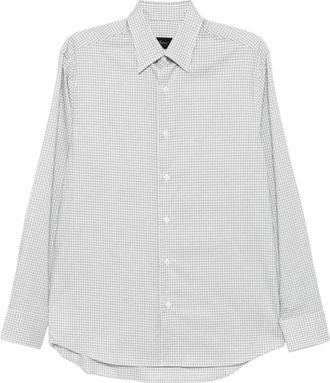 Brioni Checked Shirt - Heren - Zakelijke Overhemden - Groen - L - Katoen - Overhemden