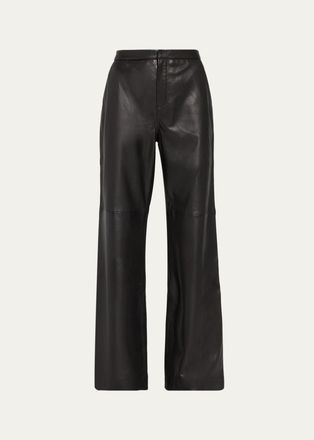L'agence Livvy Leather Straight-Leg Trousers