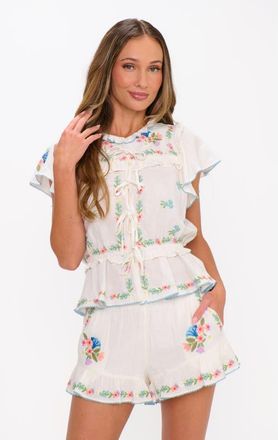Show me your Mumu Romey Top in Wild Meadow Embroidery at Nordstrom, Size X-Large