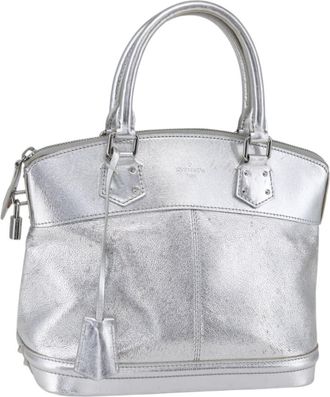 Louis Vuitton Suhali Lockit Handbag Leather Silver Leather Handbag (Pre-Owned)