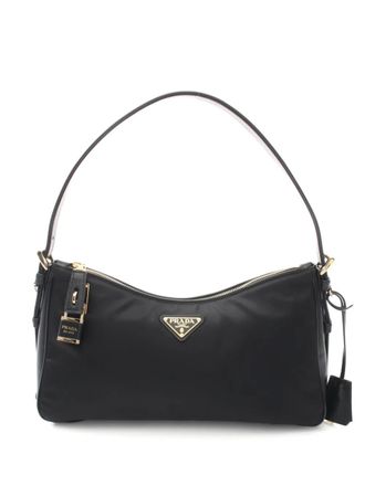 Prada 2020s Re-Nylon shoulder bag - women - Nylon/Calf Leather - One Size - Black