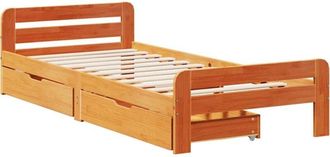 vidaXL Bed frame without Mattress Wax Brown 75x190 cm Small Single Solid Wood Pine vidaXL