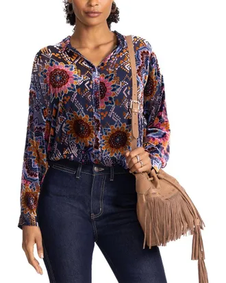 Johnny Was Petite Audrey Silk-Blend Shirt