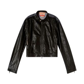 Diesel Light Jackets, male, Black, Size: XL Black Jackets for Men