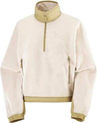 Salomon Chroma Fleece Crop Half Zip Fleecepullover für Damen | beige/weiß