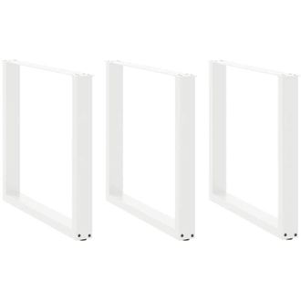 vidaXL Patas Para Mesa De Comedor En Forma De U (3 Unidades), Color Blanco, 90 X (72-73) Cm, Acero Vidaxl