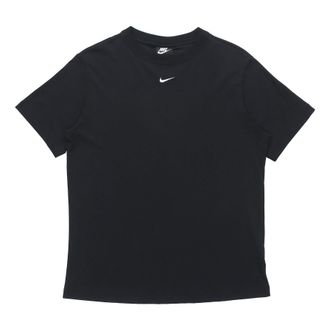 Nike (WMNS) Nike Solid Color Casual Round Neck Short Sleeve Black T-Shirt DH4256-010