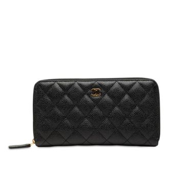 Chanel Black Bordeaux Grained Calfskin Coin Purse/Coin Case (Pre-Owned)