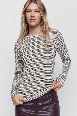 Second Female Flyra Wool Blend Striped Crew Neck Top