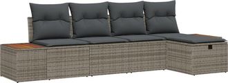 vidaXL Vidaxl - Garden Sofa Set 5 pcs Grey 55 x 62 x 69 cm Poly rattan