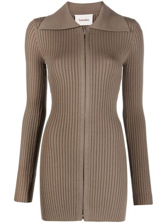 Nanushka ribbed-knit top - women - Viscose/Polyamide/Spandex/Elastane - M - Green