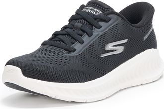 Skechers Womens Go Walk Now Khloe Sneaker, Black Textile/White Trim, 7.5 UK