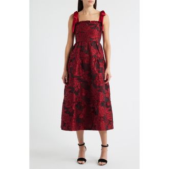 ZOE AND CLAIRE Floral Jacquard Sleeveless Dress in Red at Nordstrom Rack, Size X-Small