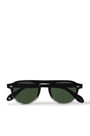 Garrett Leight Harding Aviator-Style Two-Tone Acetate Sunglasses