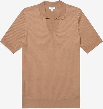 Sunspel Rippstrick-Polohemd aus Seide und Baumwolle