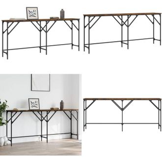 vidaXL Tavolo Consolle Rovere Fumo 180x29x75 cm in Legno Multistrato - Tavolo da ingresso - Tavolo da soggiorno