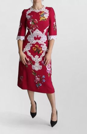 Dolce & Gabbana floral embroidered sheath midi dress