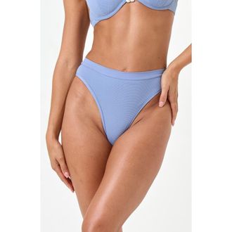 L*Space x Anthropologie Frenchi Bitsy Bikini Bottoms in Chambray at Nordstrom, Size X-Small