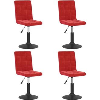 vidaXL Sillas De Comedor Giratorias 4 Uds Terciopelo Rojo Vino Tinto Vidaxl