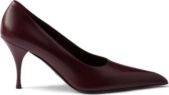 Prada 85 mm leren pumps - Rood
