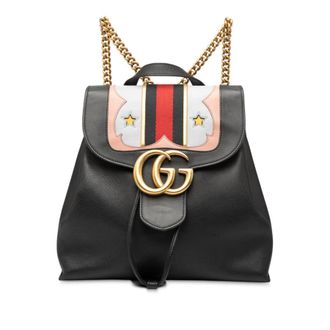 Gucci Pre-owned Gucci GG Marmont Leather Web Heart Backpack Ladies 432265 527066